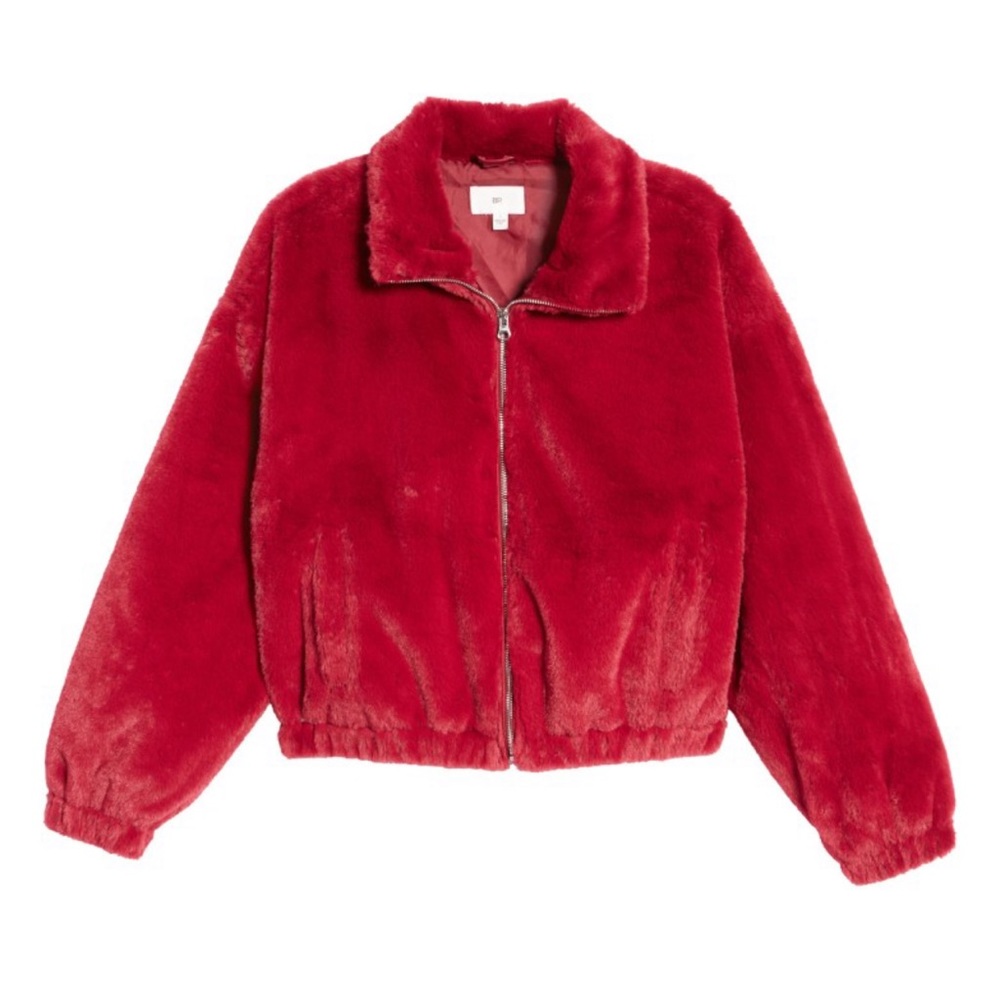 BP. Crop faux fur jacket